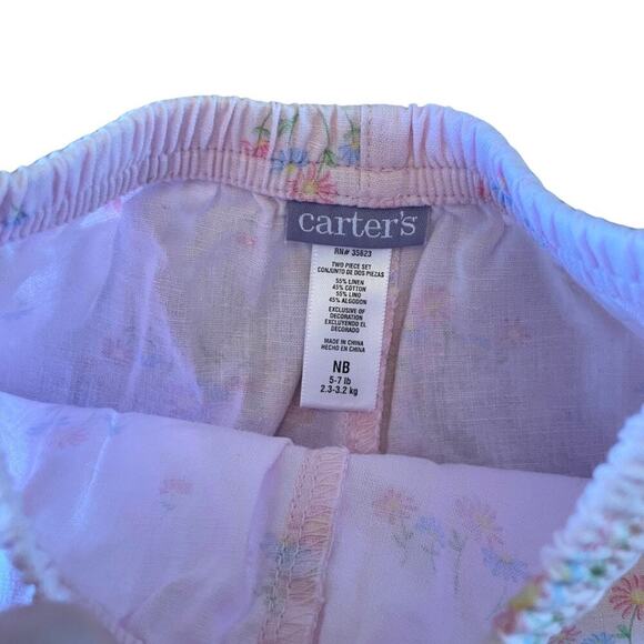 Vintage Carter’s Newborn Baby Girl Outfit – Pink Embroidered Top & Bloomers 668K - Picture 8 of 10